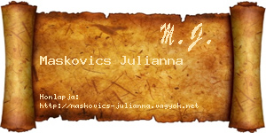 Maskovics Julianna névjegykártya